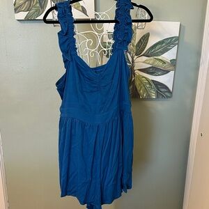 Torrid Blue Ruffled Jumpsuit